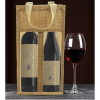 Two Bottle Wine Bag ,Jute bag with Handle, Gift Packaging Bag for Christmas Holiday